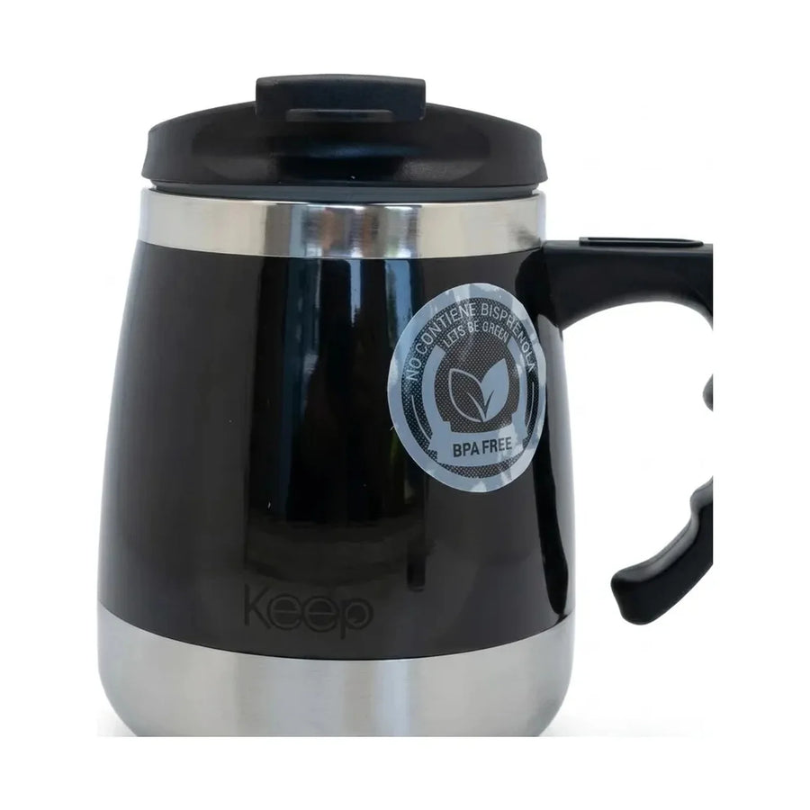 Mug Térmico Keep Outdoor 400 ml Negro + Grabado Personalizado