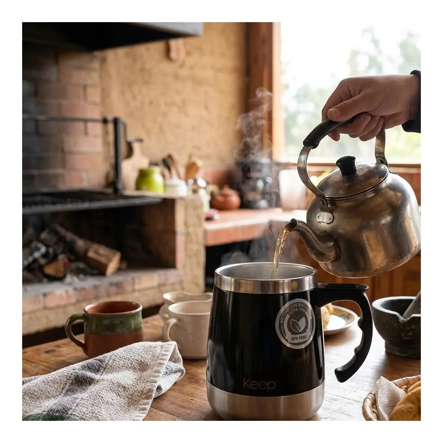 Mug Térmico Keep Outdoor 400 ml Negro + Grabado Personalizado