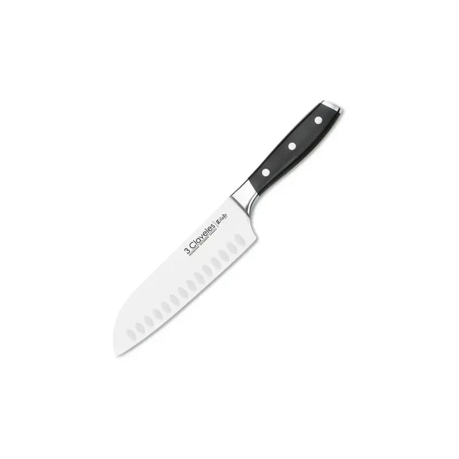 Cuchillo Santoku 3 Claveles 18 cm Acero Inoxidable Forjado + Grabado Personalizado