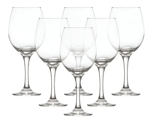 Set 6 Copas Nadir Barone Vidrio 490ml Para Vino Y Agua Transparente