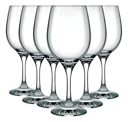 Set 6 Copas Nadir Barone Vidrio 490ml Para Vino Y Agua Transparente