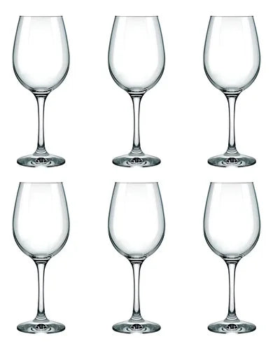Set 6 Copas Nadir Barone Vidrio 490ml Para Vino Y Agua Transparente