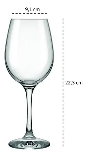 Set 6 Copas Nadir Barone Vidrio 490ml Para Vino Y Agua Transparente