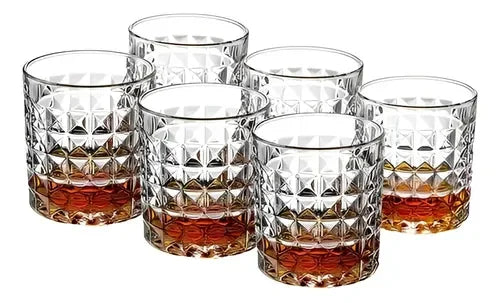 Pack De 6 Vasos Allegra Stirling Para Whisky De Vidrio, 330 Ml
