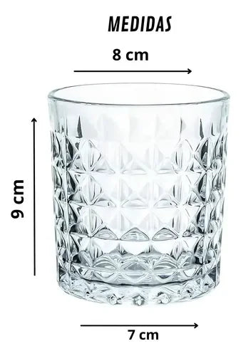 Pack De 6 Vasos Allegra Stirling Para Whisky De Vidrio, 330 Ml