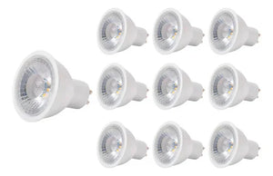 Pack 10 Ampolletas LED GU10 7W Luz Cálida