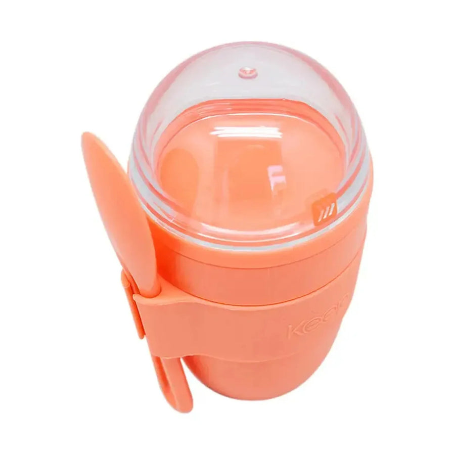 Vaso para Yogurt Keep 330 ml con Contenedor de Cereal Coral