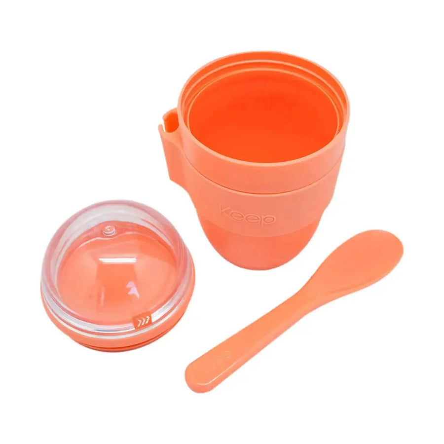 Vaso para Yogurt Keep 330 ml con Contenedor de Cereal Coral