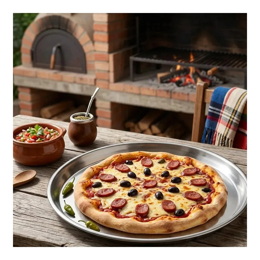 Bandeja para Pizza de Acero Inoxidable 40 cm