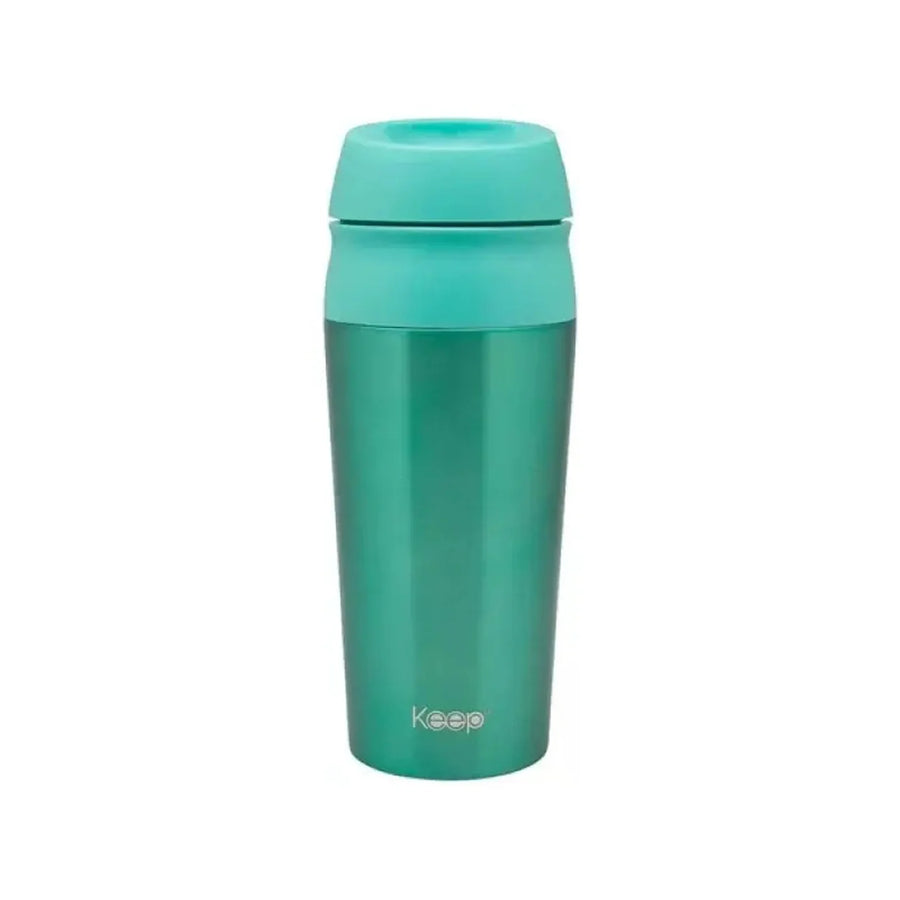Mug Térmico Keep con Botón 450 ml Turquesa + Grabado Personalizado
