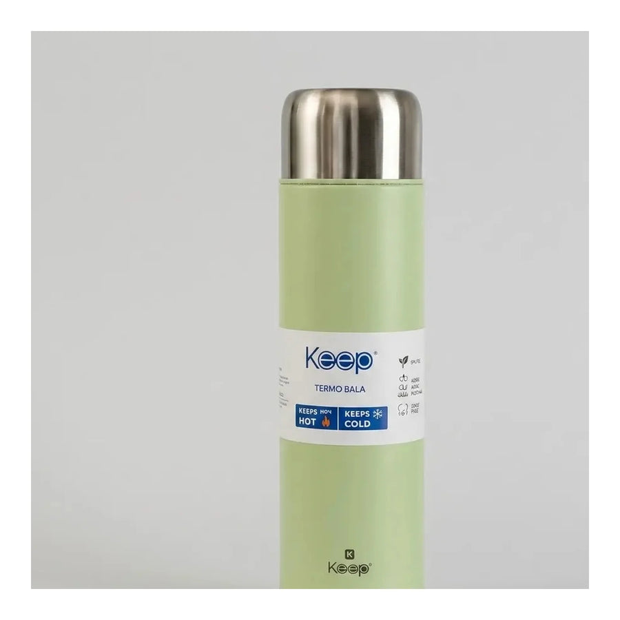 Termo Bala Keep 1 L Verde claro + Grabado Personalizado