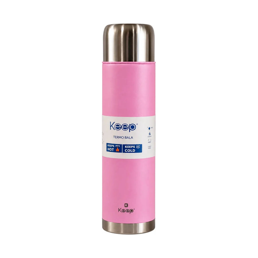 Termo Bala Keep 1 L Rosa + Grabado Personalizado