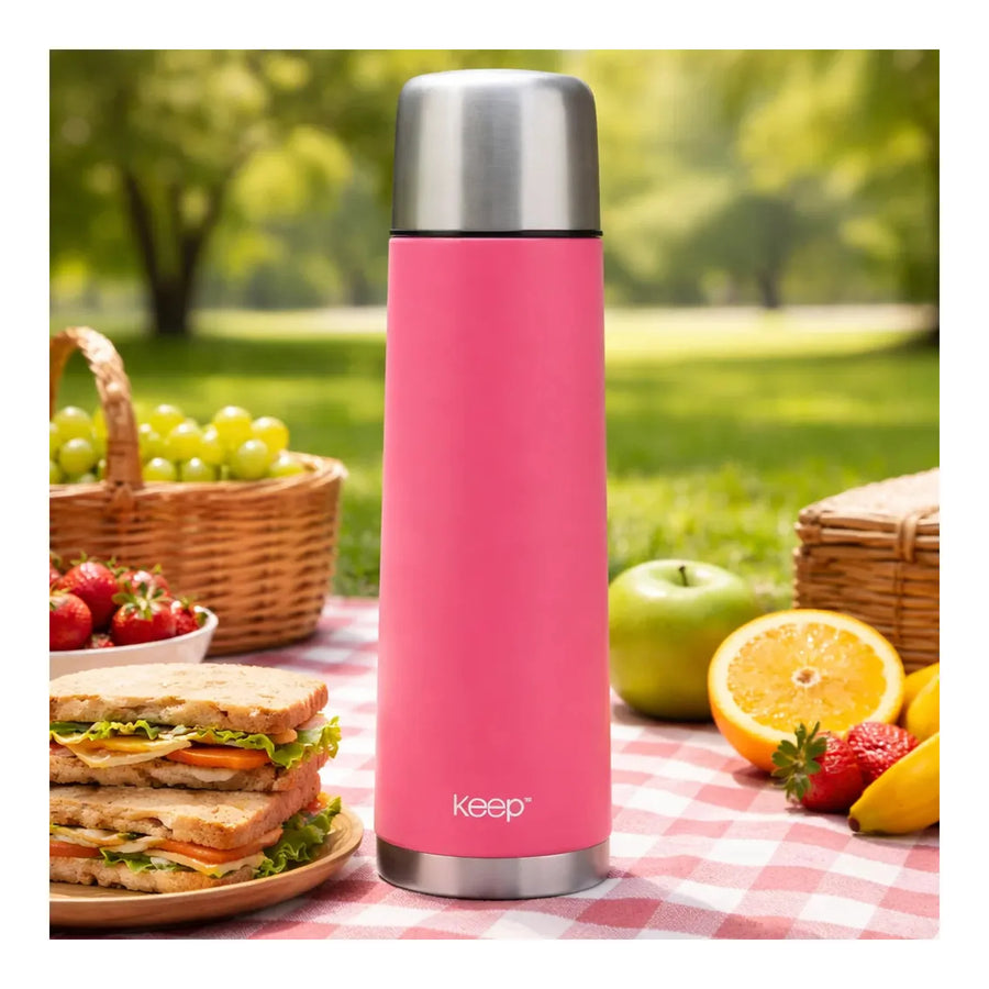 Termo Bala Keep 1 L Rosa + Grabado Personalizado