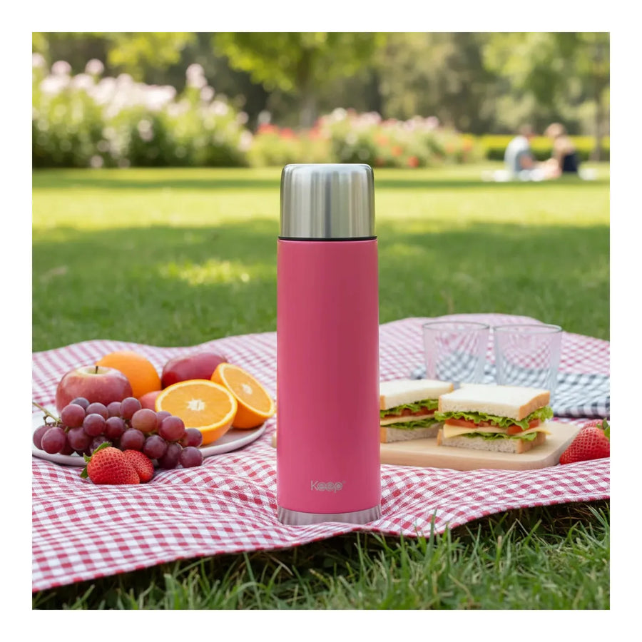 Termo Bala Keep 1 L Rosa + Grabado Personalizado