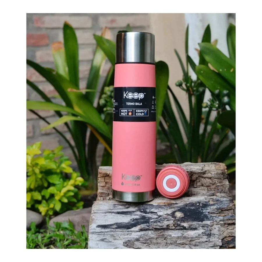 Termo Bala Keep 500 ml Rosado + Grabado Personalizado