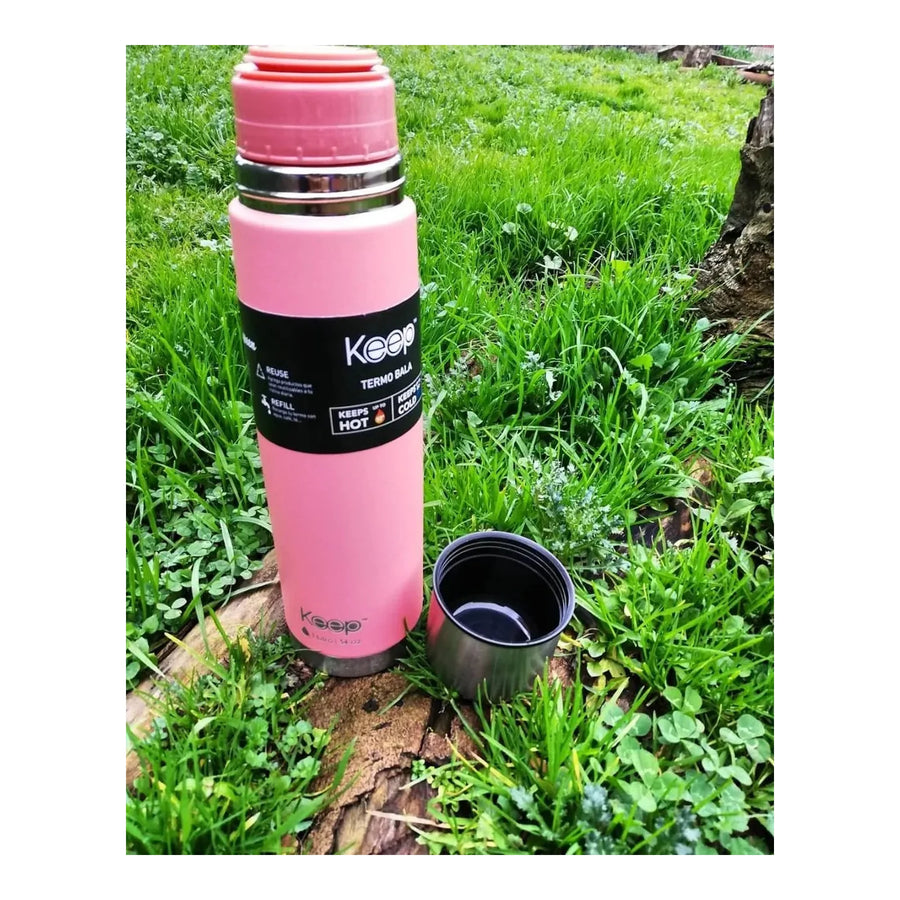 Termo Bala Keep 500 ml Rosado + Grabado Personalizado