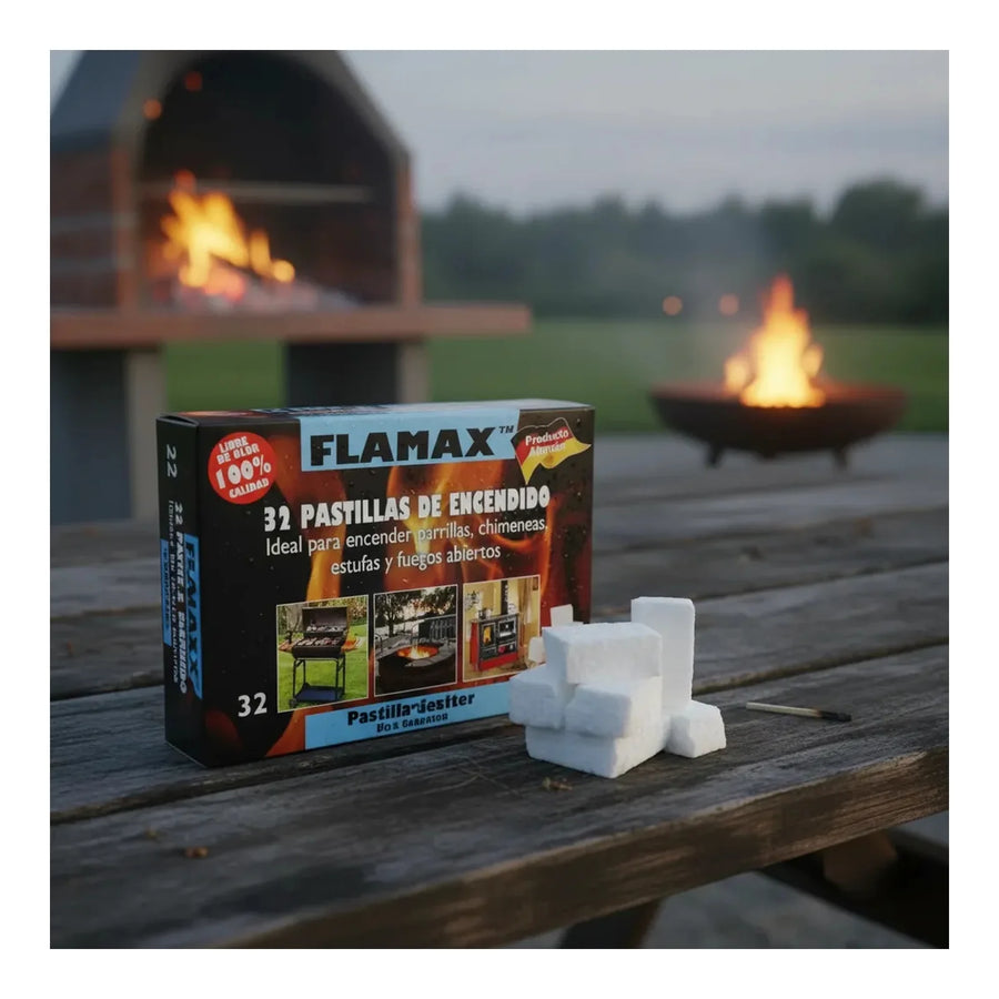 Iniciador de Fuego Quincho Flamax 32 Pastillas para Parrilla