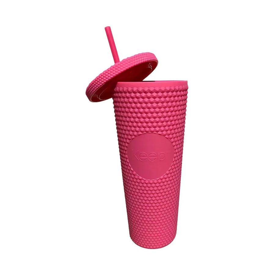 Vaso Tumbler Keep 710 ml con Bombilla Rosa + Grabado Personalizado
