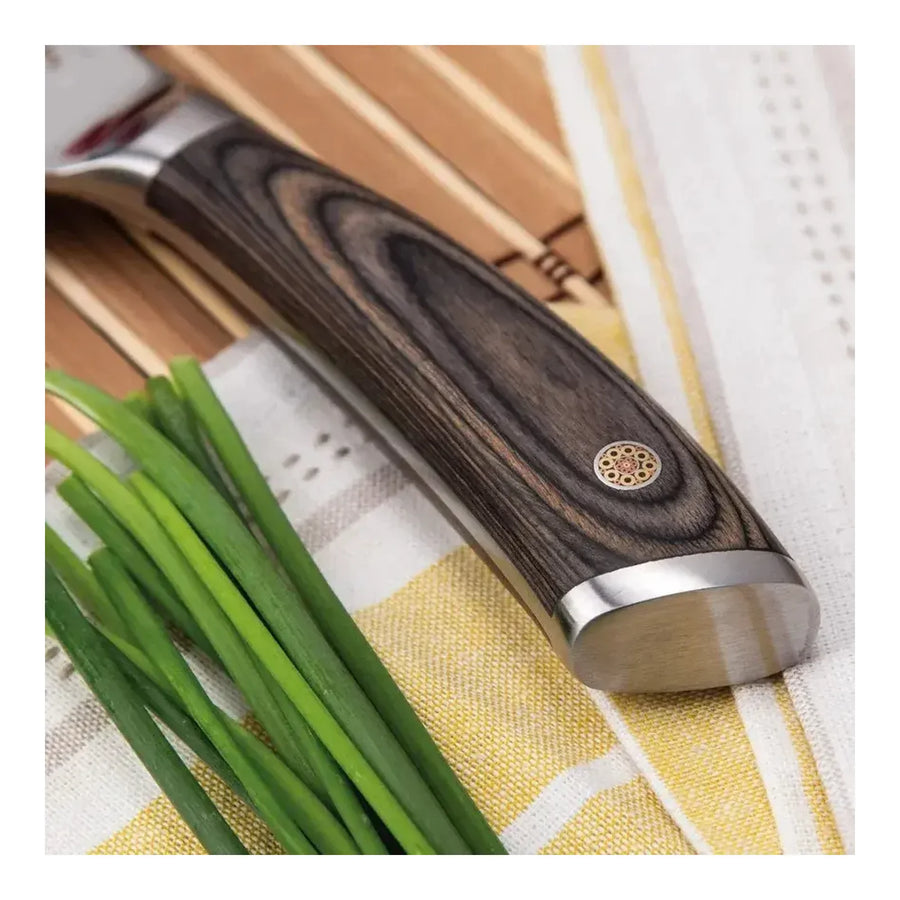 Cuchillo Cocinero Sakura 3 Claveles 20 cm Hoja Curva Forjado + Grabado Personalizado
