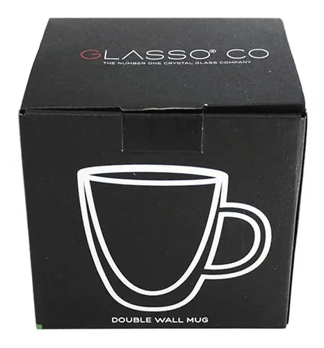 Tazon Vidrio Doble Pared 470ml Glasso Transparente Glasso