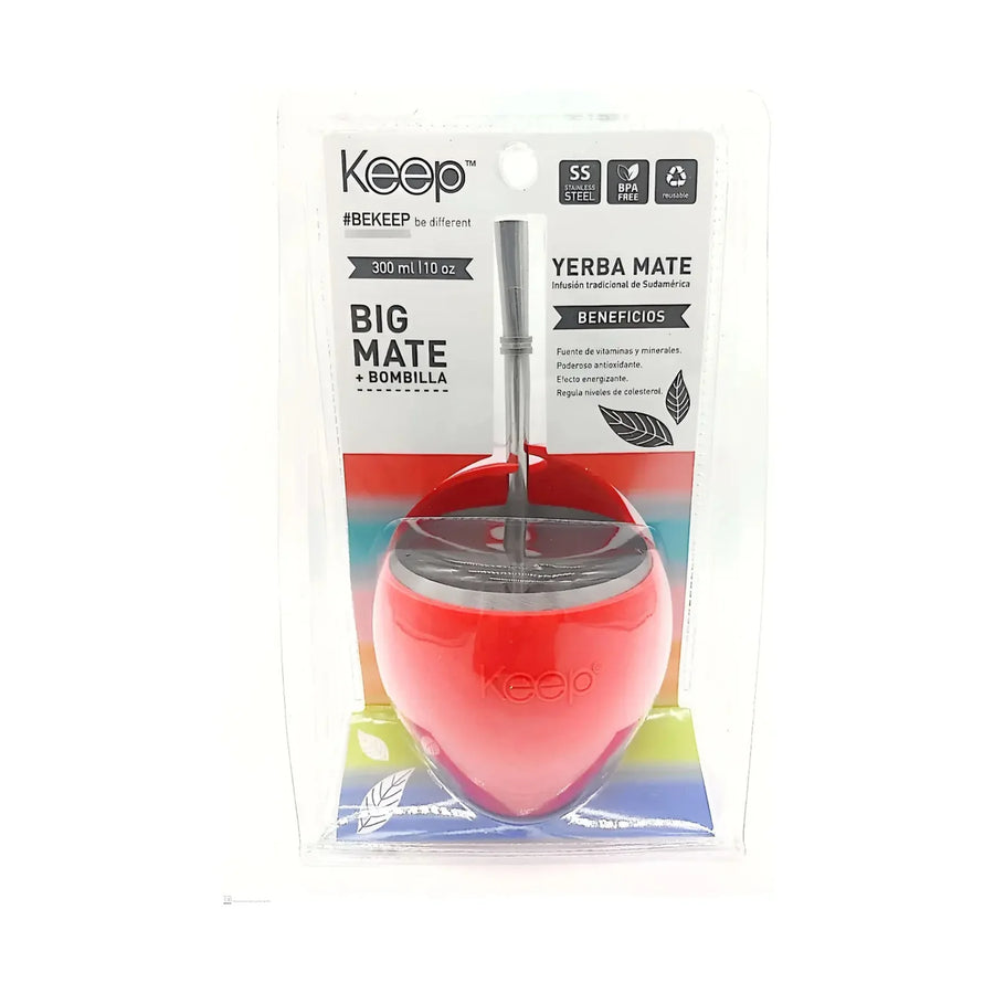 Mate Keep 300 ml con Bombilla Rosa