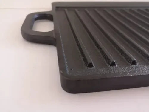 Plancha Churrasquera Reversible Fierro Fundido 42,5x23,5cm  Negro