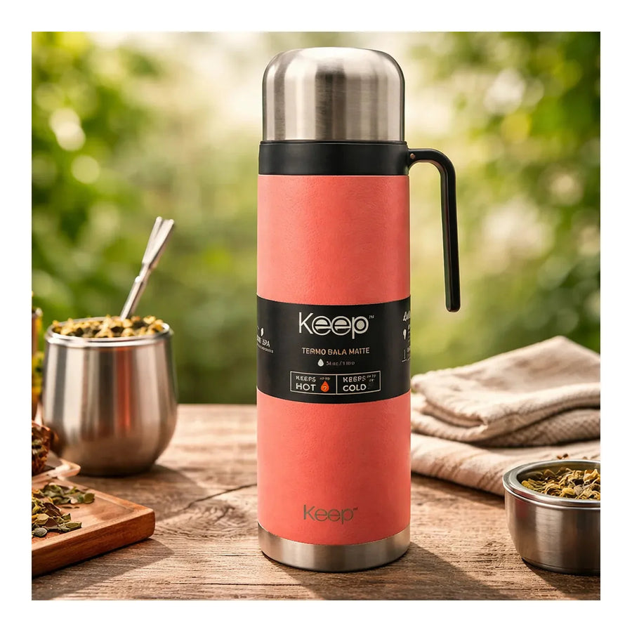 Termo Bala Keep 1 L con Punta Dosificadora Rosa pálido + Grabado Personalizado