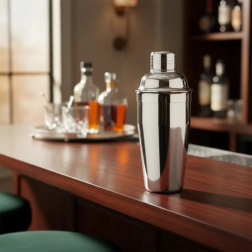 Coctelera Bar Profesional 700ml Acero Inoxidable + Grabado Gris