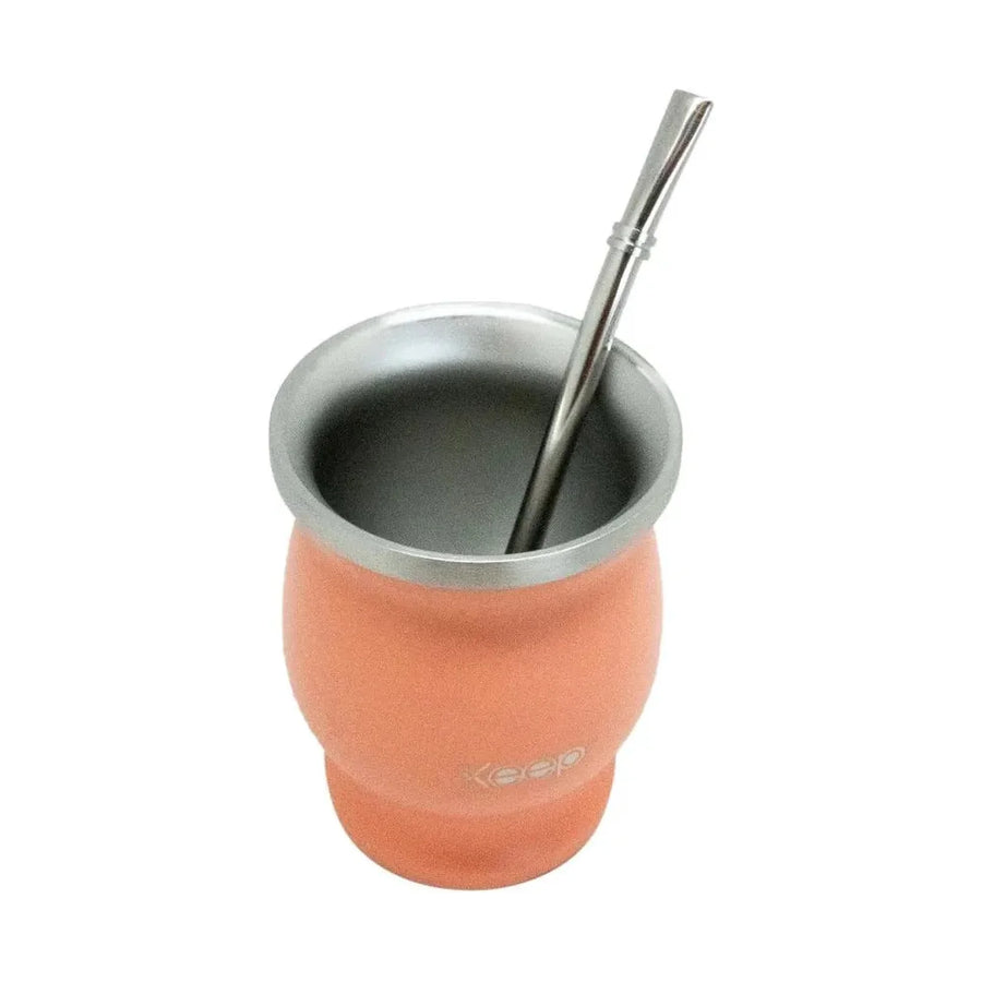 Mate Keep 200 ml con Bombilla Coral + Grabado Personalizado