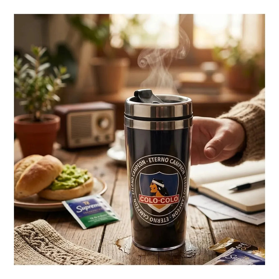 Mug Térmico Colo Colo con Tapa