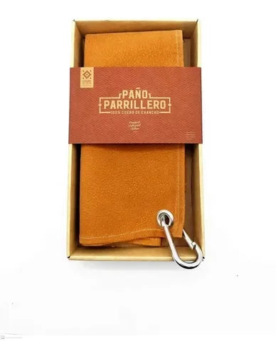 Paño Parrilla Premium 100% Cuero Parrilla Asado Quincho Bbq  Café
