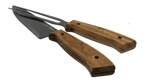 Set Parrillero Wayu Cuchillo Tenedor + Grabado Láser Gratis