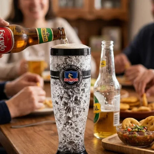 Vaso Frozen Gel Colo Colo Schopero Cerveza Original  600 Ml. Blanco