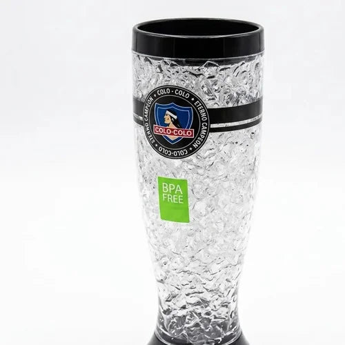 Vaso Frozen Gel Colo Colo Schopero Cerveza Original  600 Ml. Blanco