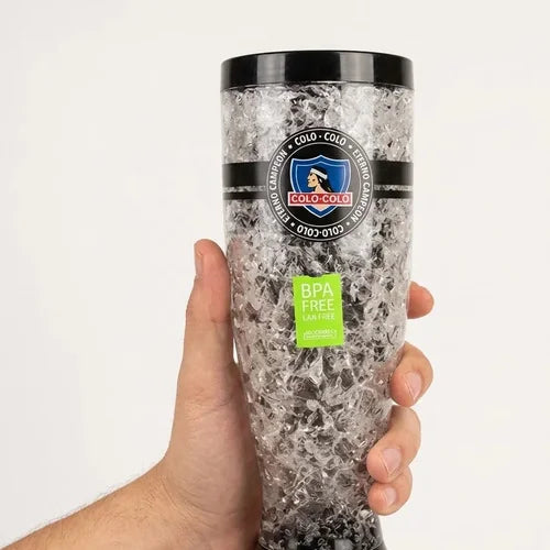 Vaso Frozen Gel Colo Colo Schopero Cerveza Original  600 Ml. Blanco