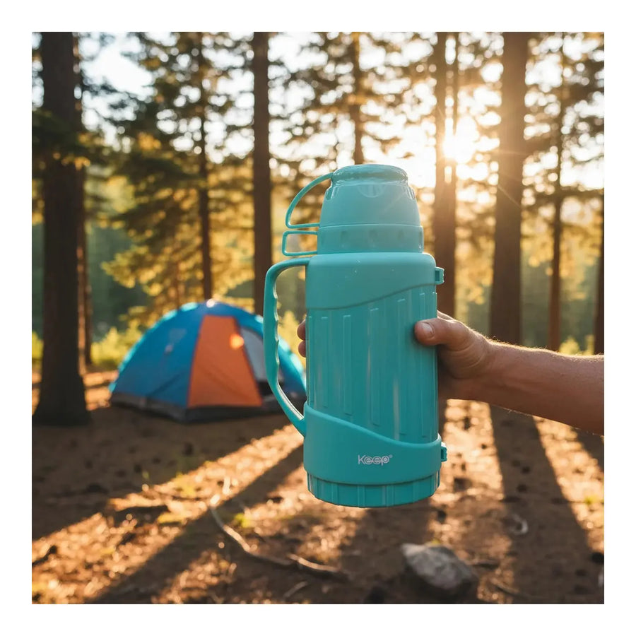Termo Keep Outdoor 1 Litro Celeste con Doble Tapa