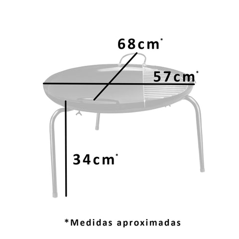 Disco a Carbón Enlozado Grilltech 55cm Asado