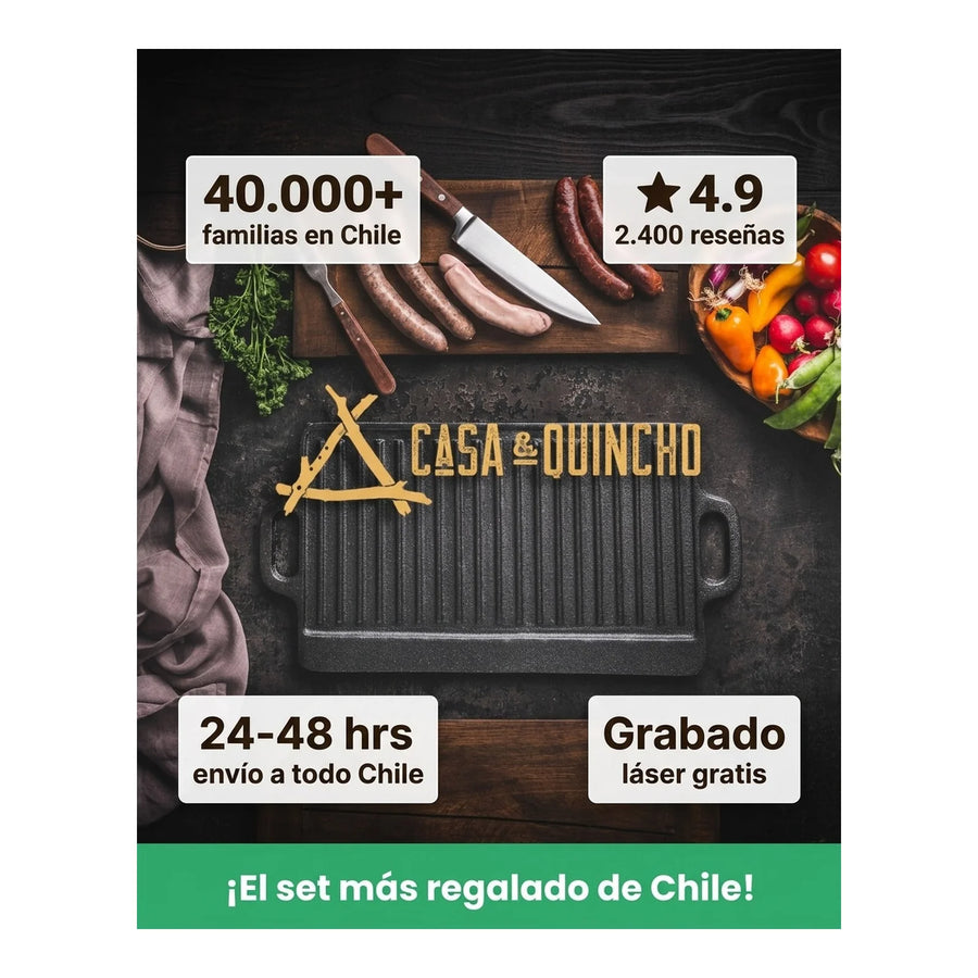 Cuchillo Carnicero 3 Claveles 30 cm Acero Inoxidable + Grabado Personalizado