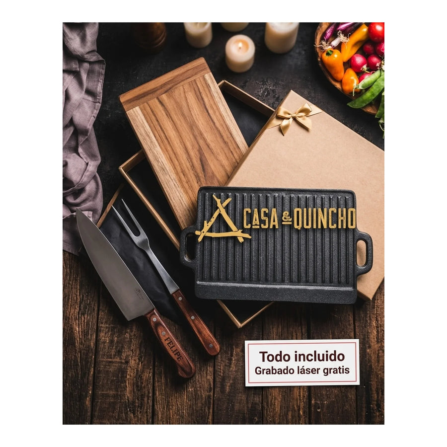 Cuchillo Carnicero 3 Claveles 30 cm Acero Inoxidable + Grabado Personalizado