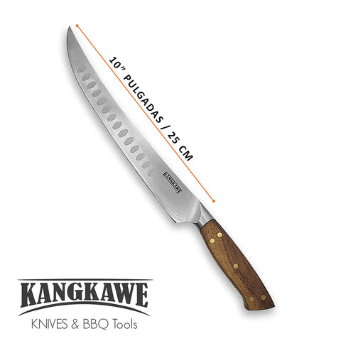 Medidas y dimensiones del cuchillo carnicero curvo Pro Kangkawe