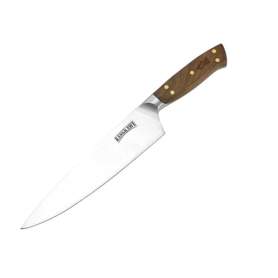 Cuchillo Catemu Kangkawe con funda de cuero en vista lateral