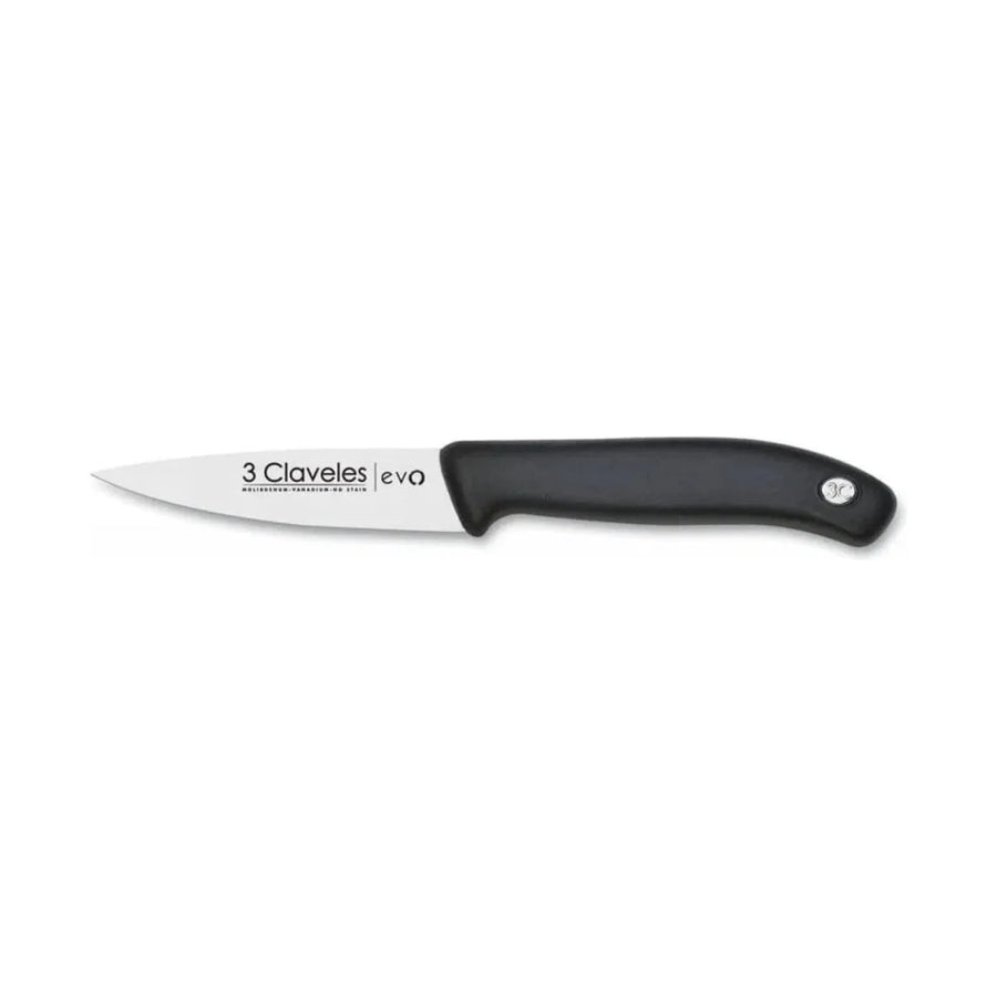 Cuchillo Chef 3 Claveles 9 cm Acero Inoxidable Mango Negro + Grabado Personalizado