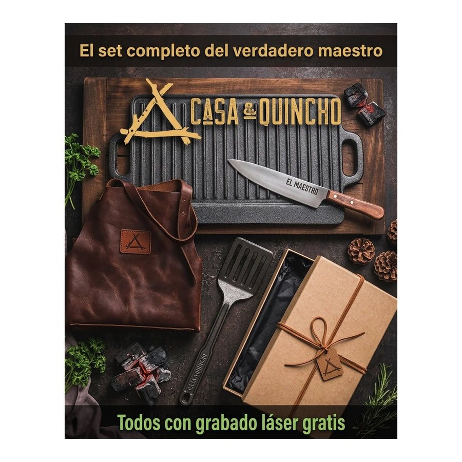 Cuchillo Chef 3 Claveles 9 cm Acero Inoxidable Mango Negro + Grabado Personalizado