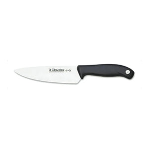 Cuchillo Chef 3 Claveles Evolucion 15 cm Acero Negro + Grabado Personalizado