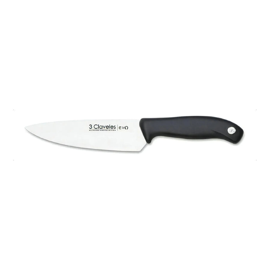 Cuchillo Chef 3 Claveles Evolucion 15 cm Acero Negro + Grabado Personalizado