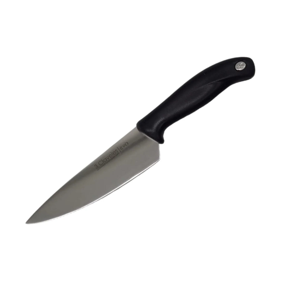 Cuchillo Chef 3 Claveles Evolucion 15 cm Acero Negro + Grabado Personalizado