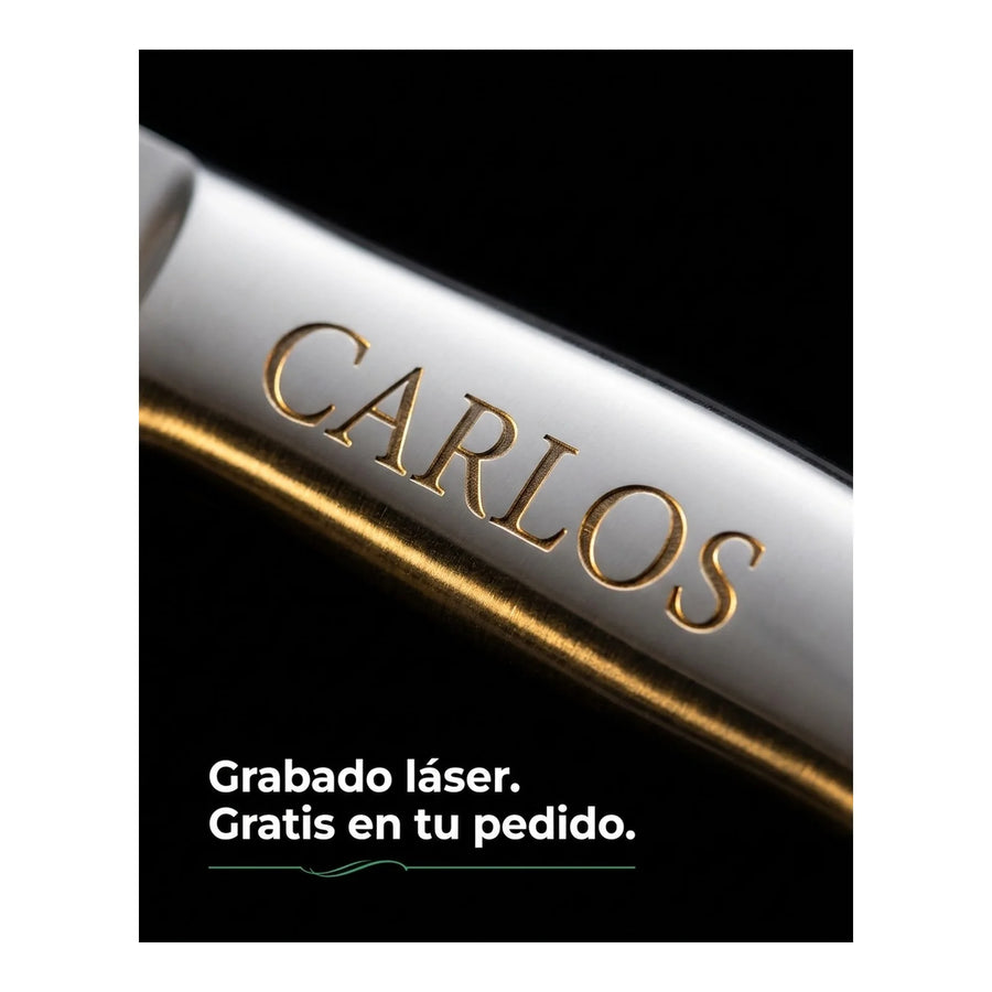 Cuchillo Chef 3 Claveles Evolucion 15 cm Acero Negro + Grabado Personalizado