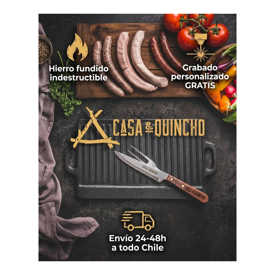 Cuchillo Chef 3 Claveles Evolucion 15 cm Acero Negro + Grabado Personalizado