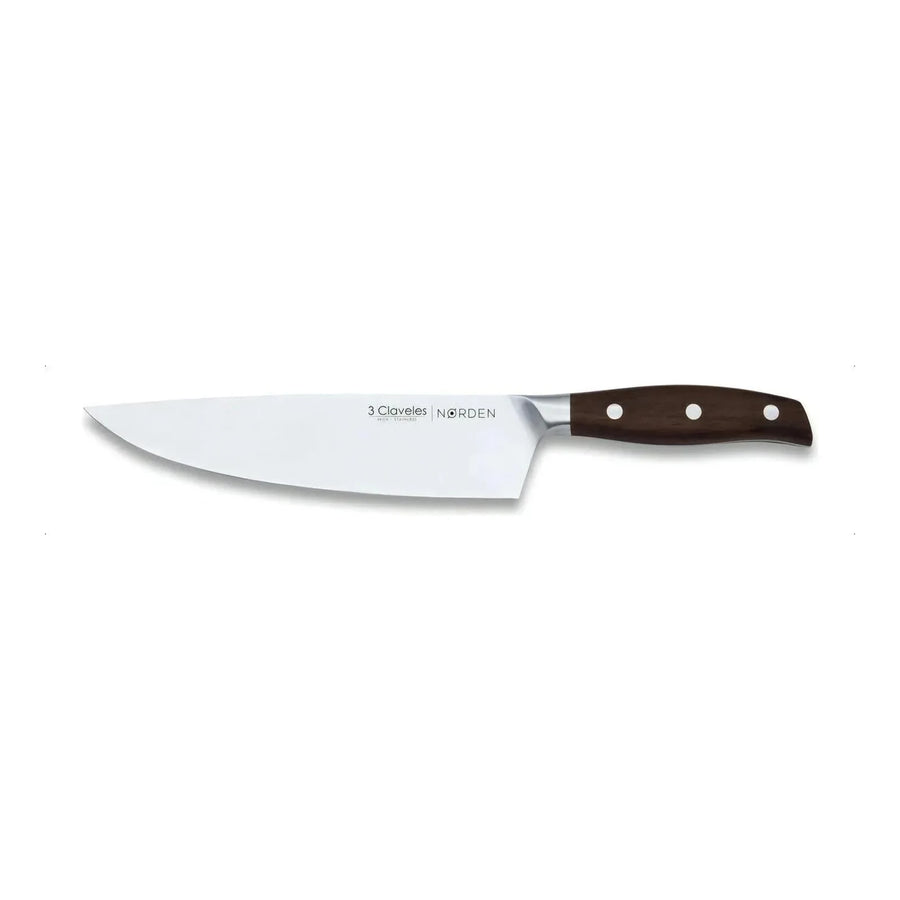 Cuchillo Chef 3 Claveles Norden 20 cm Mango Madera + Grabado Personalizado