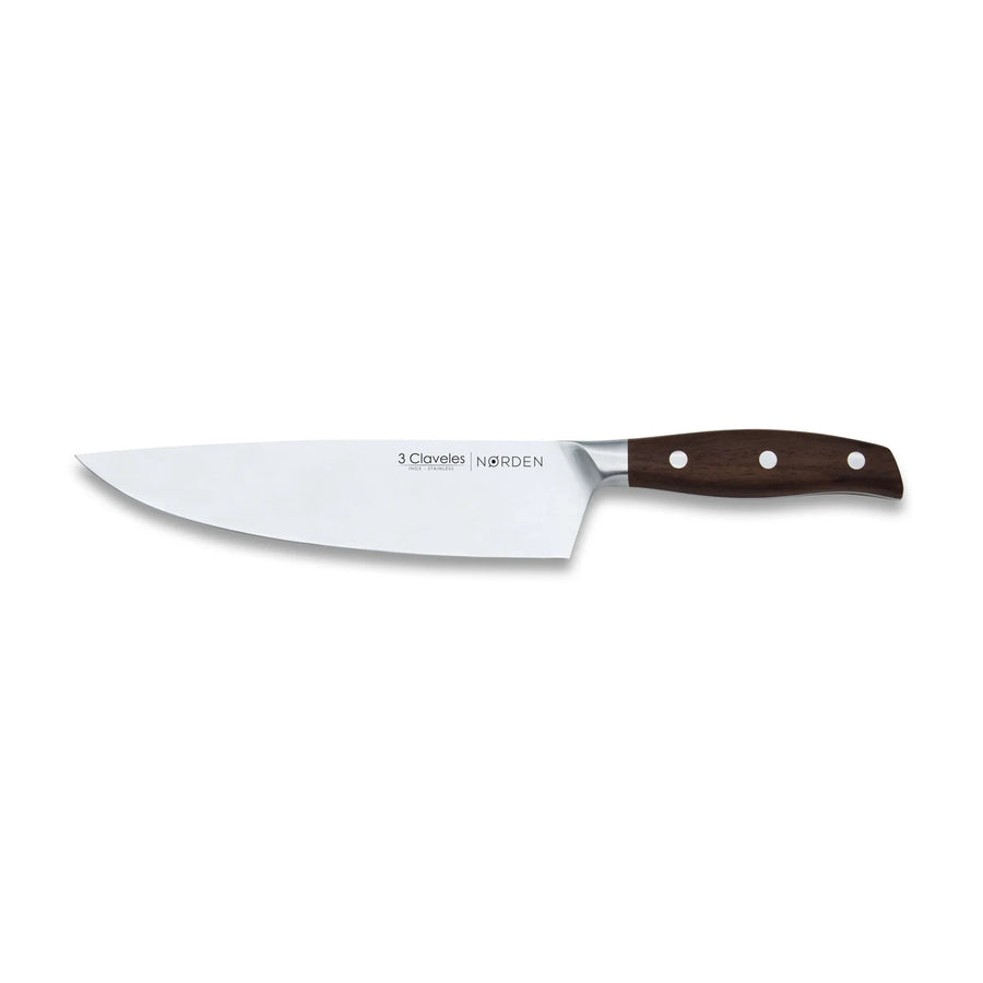 Cuchillo Chef 3 Claveles Norden 20 cm Mango Madera + Grabado Personalizado